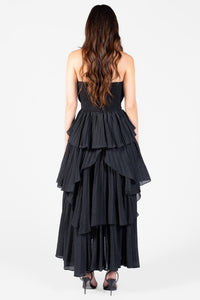 Margaret Ruffle Tiered Maxi Dress - honey