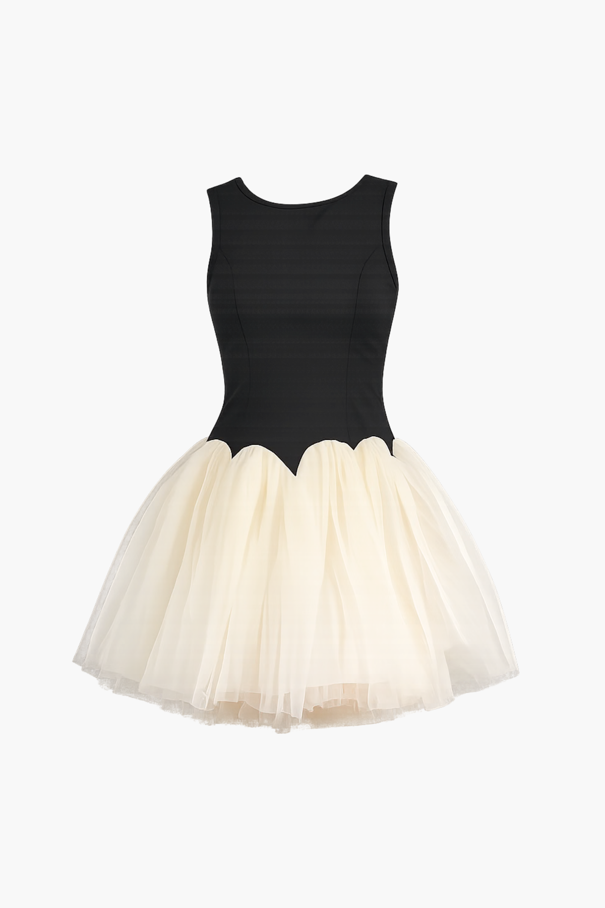 Claudette Ponte Tulle Mini Dress - honey