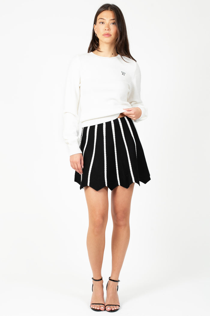 Elsie Striped Knit Mini Skirt - honey