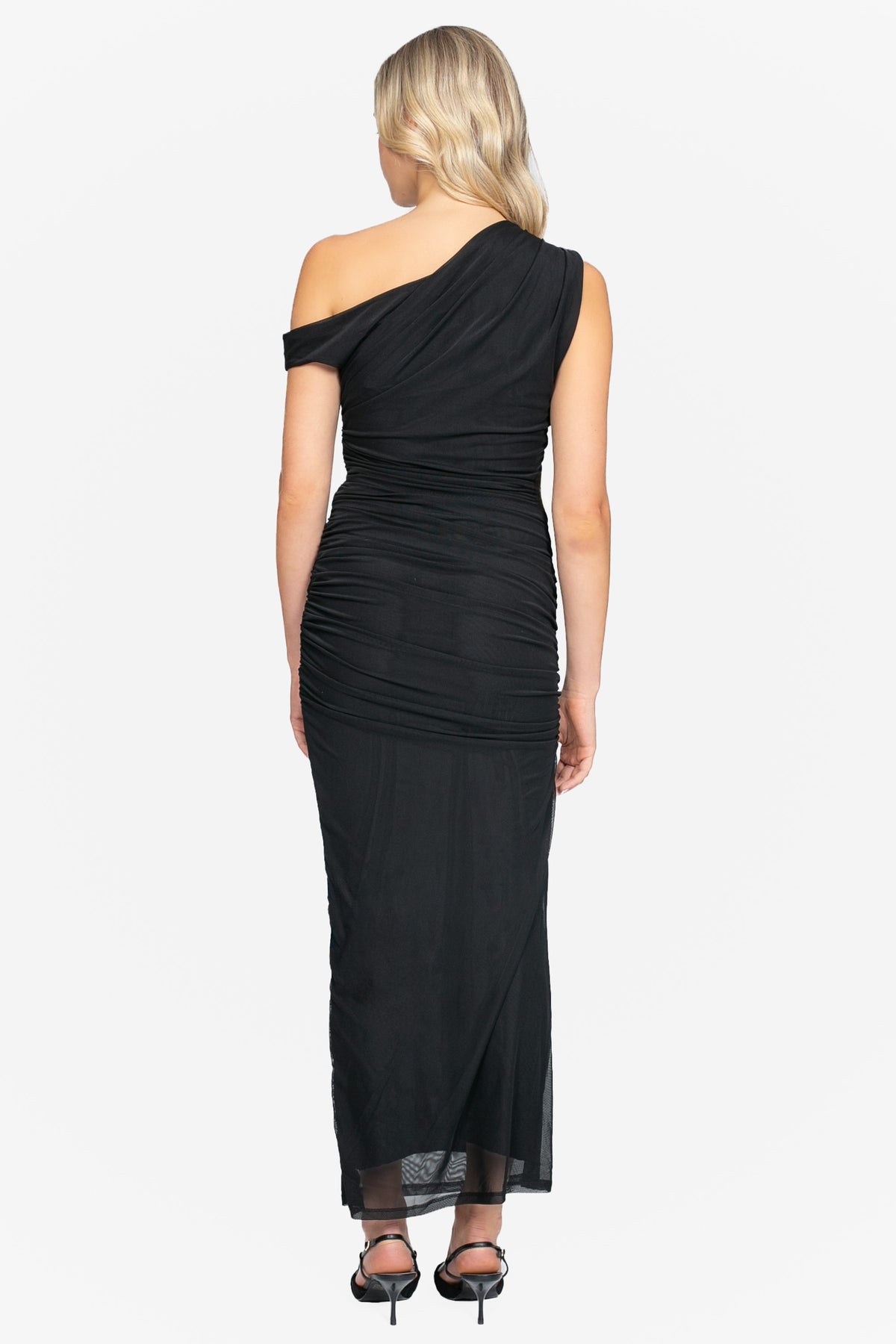 Vanessa Ruched Bodycon Maxi Dress - honey