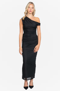 Vanessa Ruched Bodycon Maxi Dress - honey