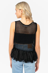 Jules Crochet Chiffon Fringe Top