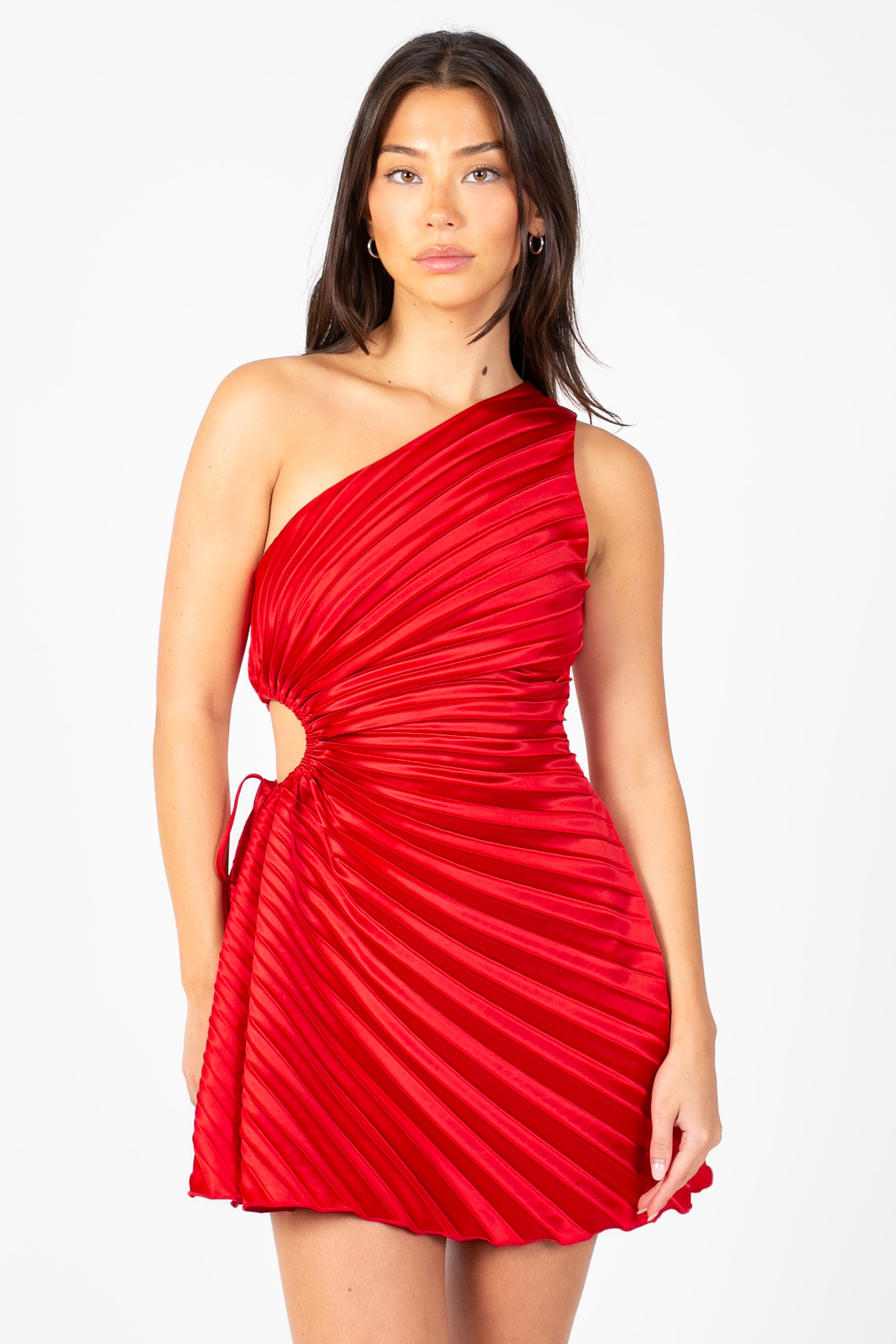 Midnights Pleated Hi Lo Mini Dress