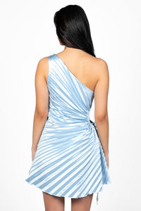 Midnights Pleated Hi Lo Mini Dress - honey