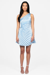 Midnights Pleated Hi Lo Mini Dress - honey