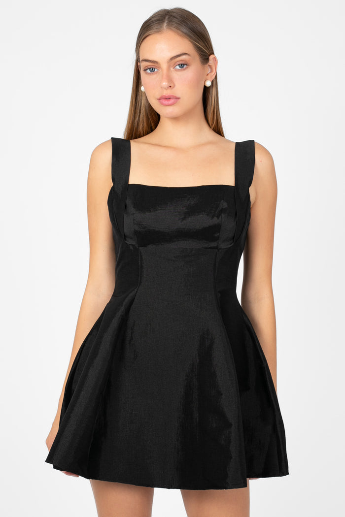 Louella Flare Mini Dress - honey