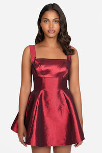 Louella Flare Mini Dress - honey