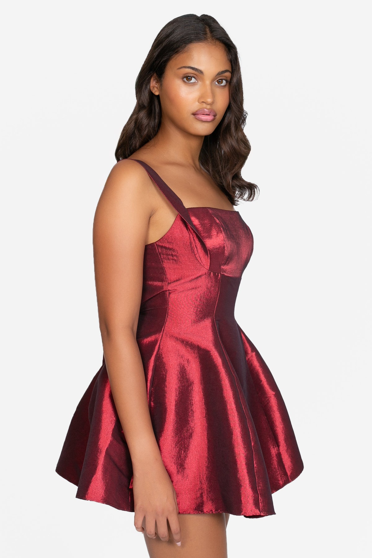 Louella Flare Mini Dress - honey