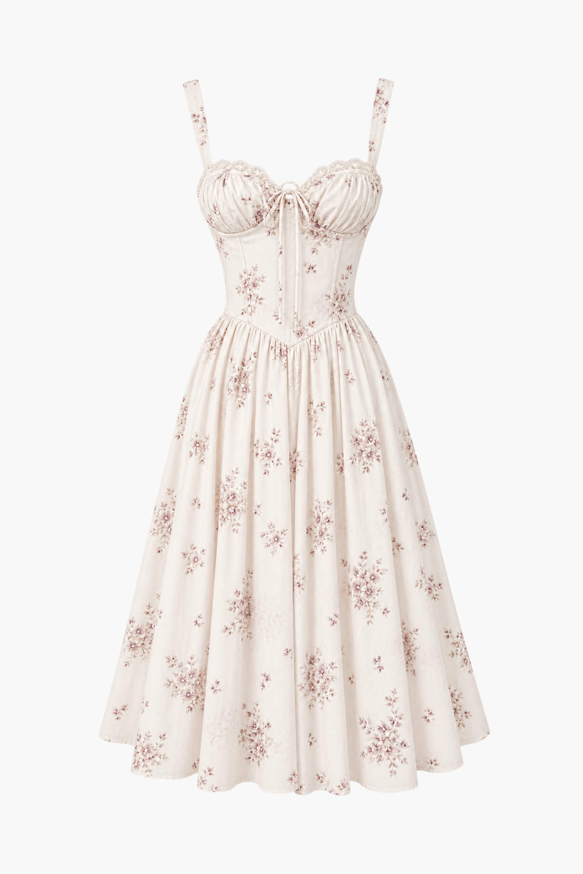 Adeline Floral Corset Midi Dress
