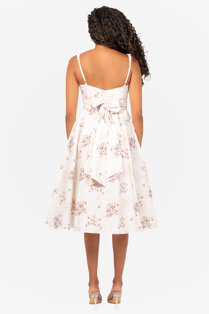 Adeline Floral Corset Midi Dress