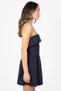 Giselle Strapless Pleated Mini Dress - honey