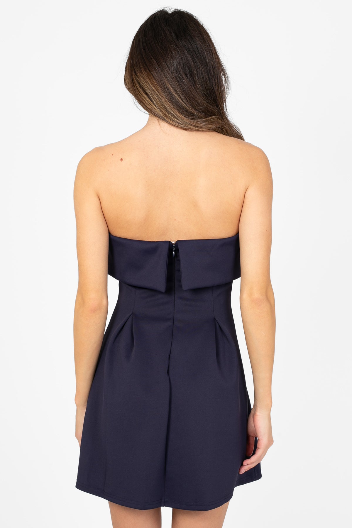 Giselle Strapless Pleated Mini Dress - honey