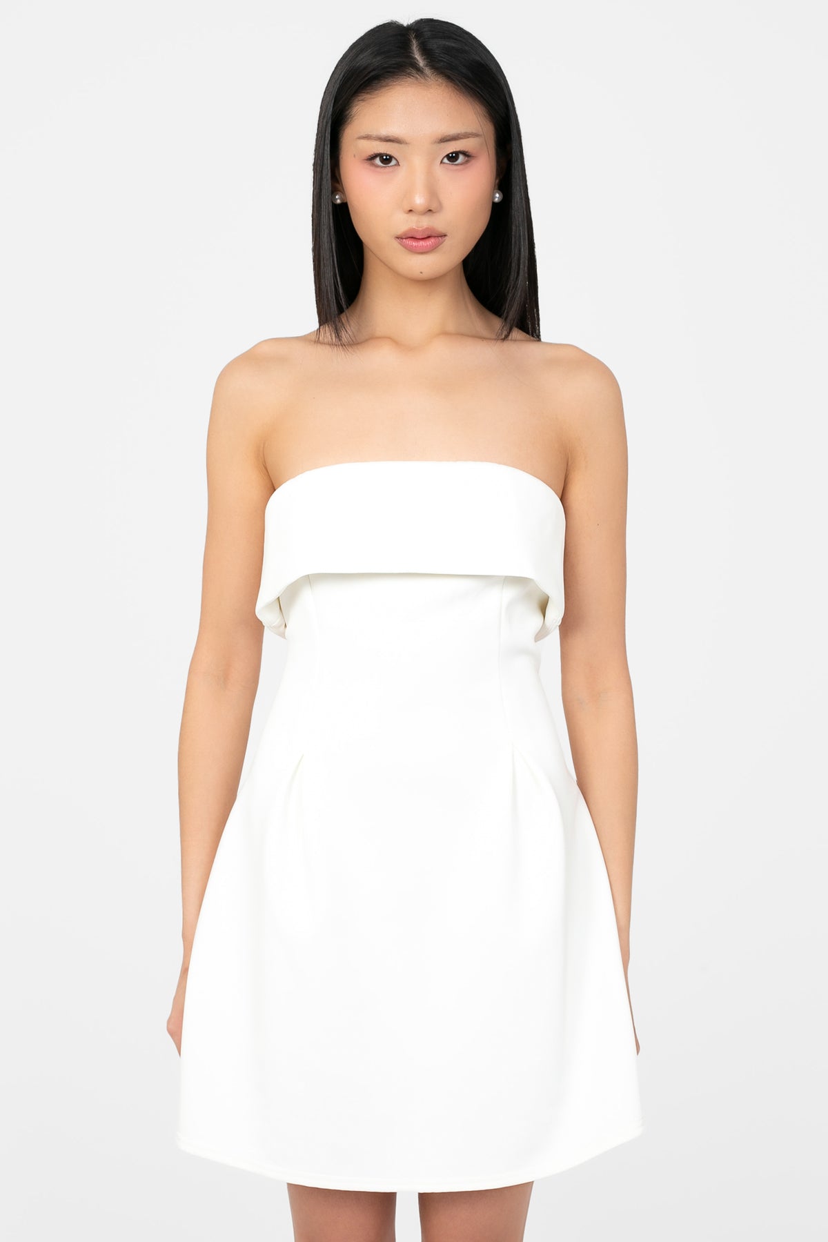 Giselle Strapless Pleated Mini Dress - honey