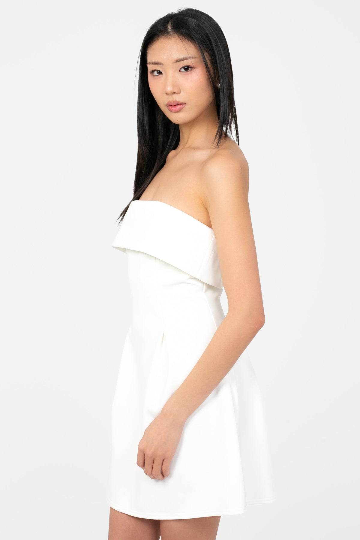 Giselle Strapless Pleated Mini Dress - honey