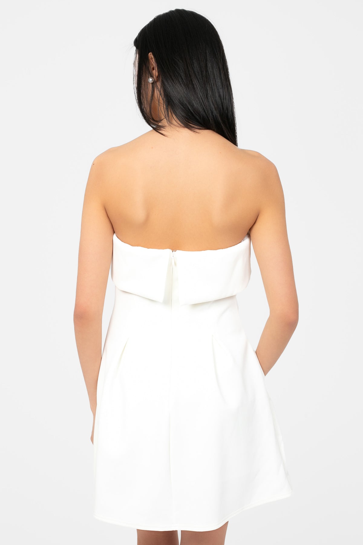 Giselle Strapless Pleated Mini Dress - honey