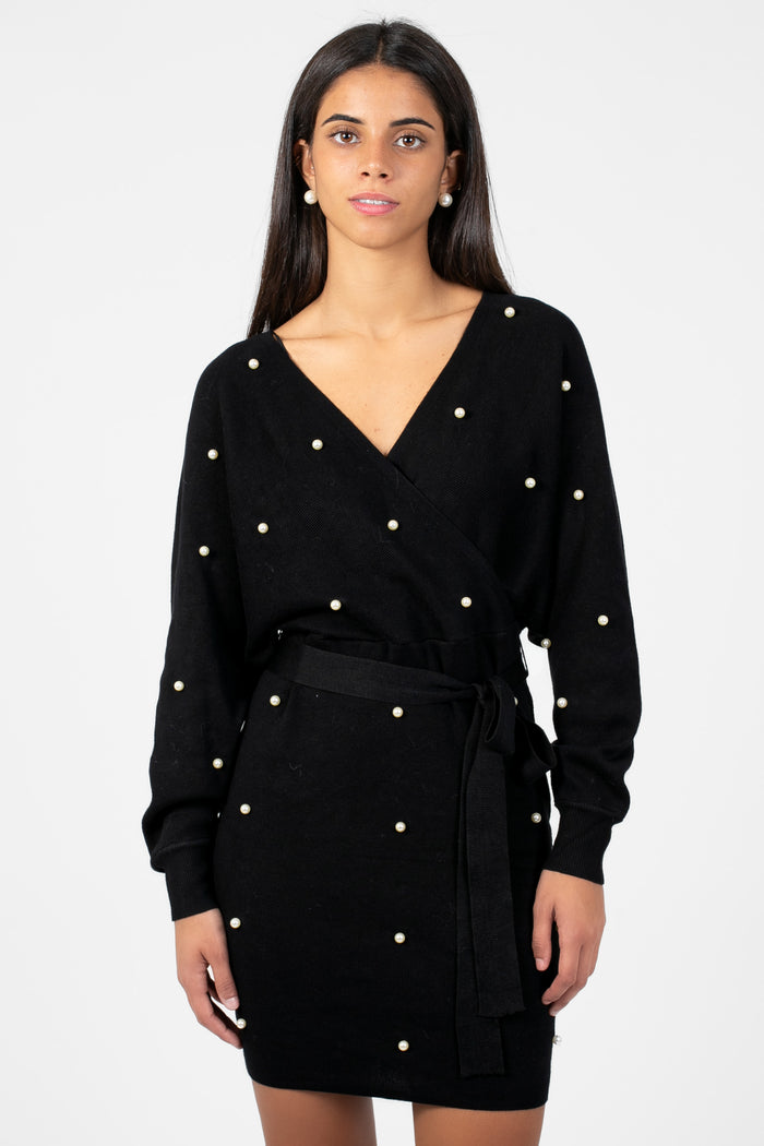 Noa Pearl Embellished Sweater Dress