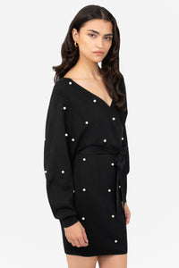 Noa Pearl Embellished Sweater Dress