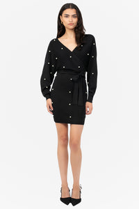Noa Pearl Embellished Sweater Dress