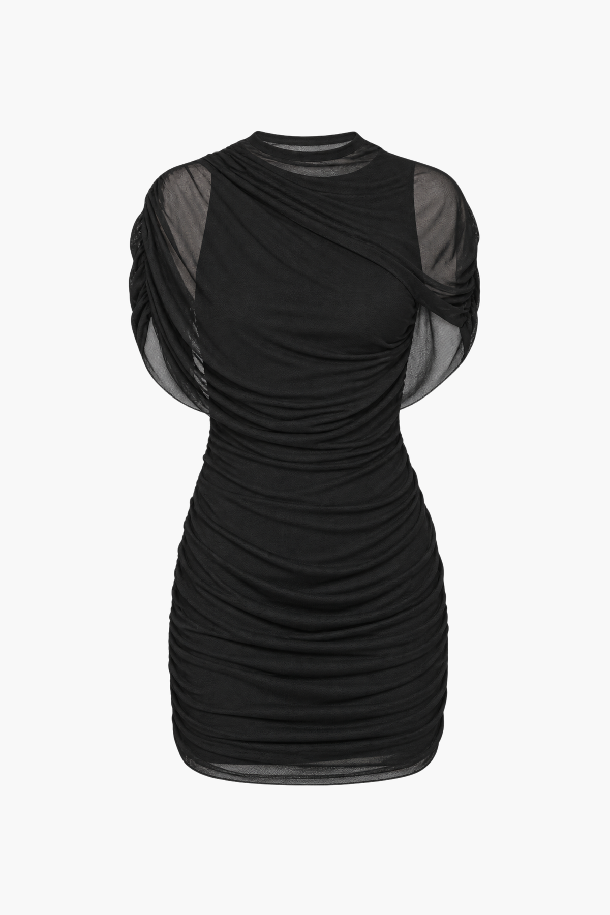 Adriana Cape Ruched Mini Dress