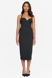 Karina Lace Bodycon Midi Dress - honey