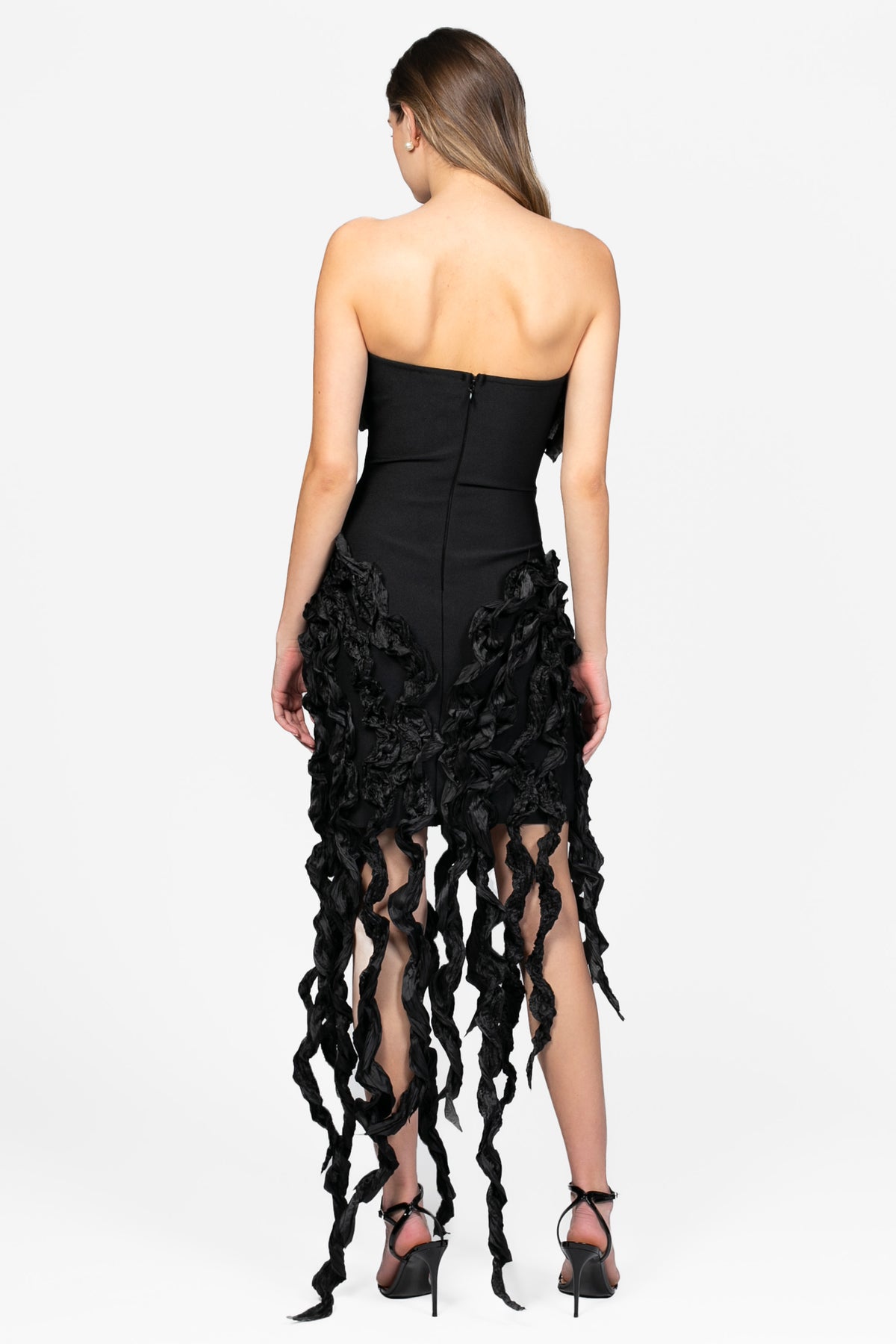 Calyx Bandage Ruffle Mini Dress - honey