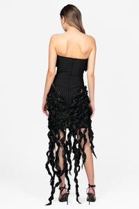 Calyx Bandage Ruffle Mini Dress - honey