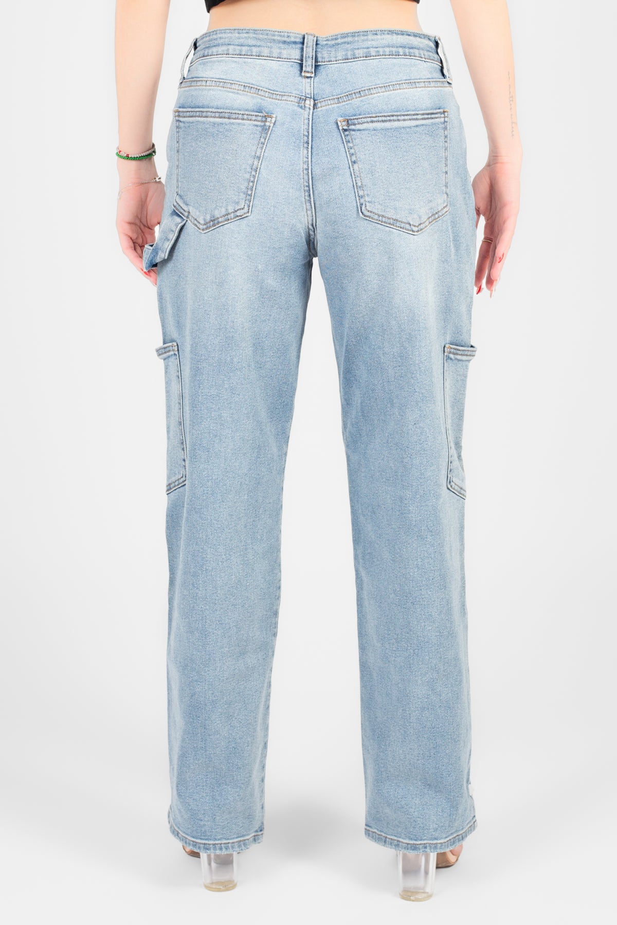 Just Black Denim® Cargo Straight Leg Jeans - honey