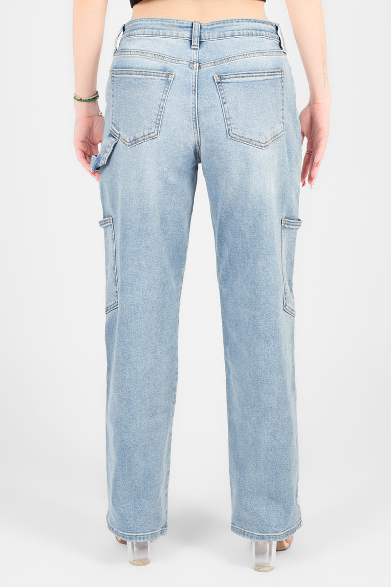 Just Black Denim® Cargo Straight Leg Jeans - honey