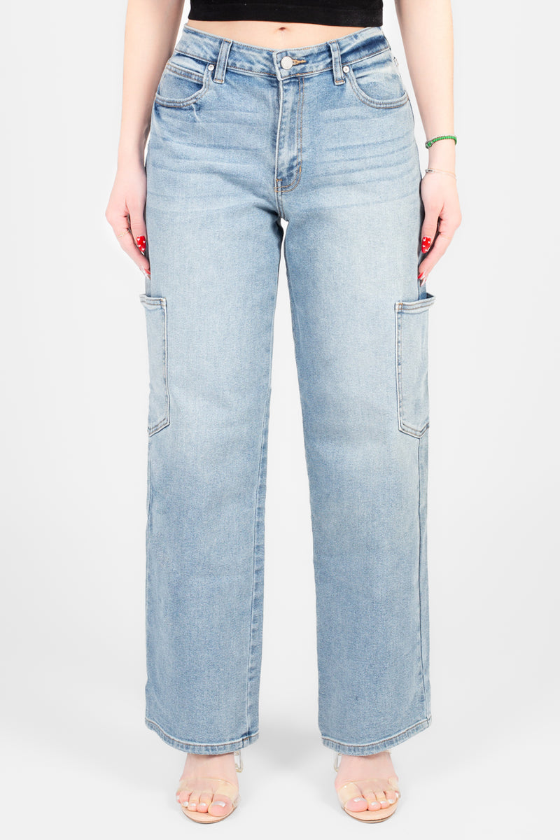 Just Black Denim® Cargo Straight Leg Jeans - honey