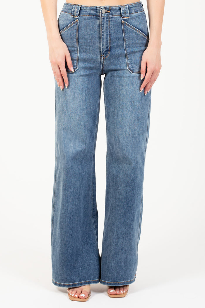 Just Black Denim Flare Jeans - honey