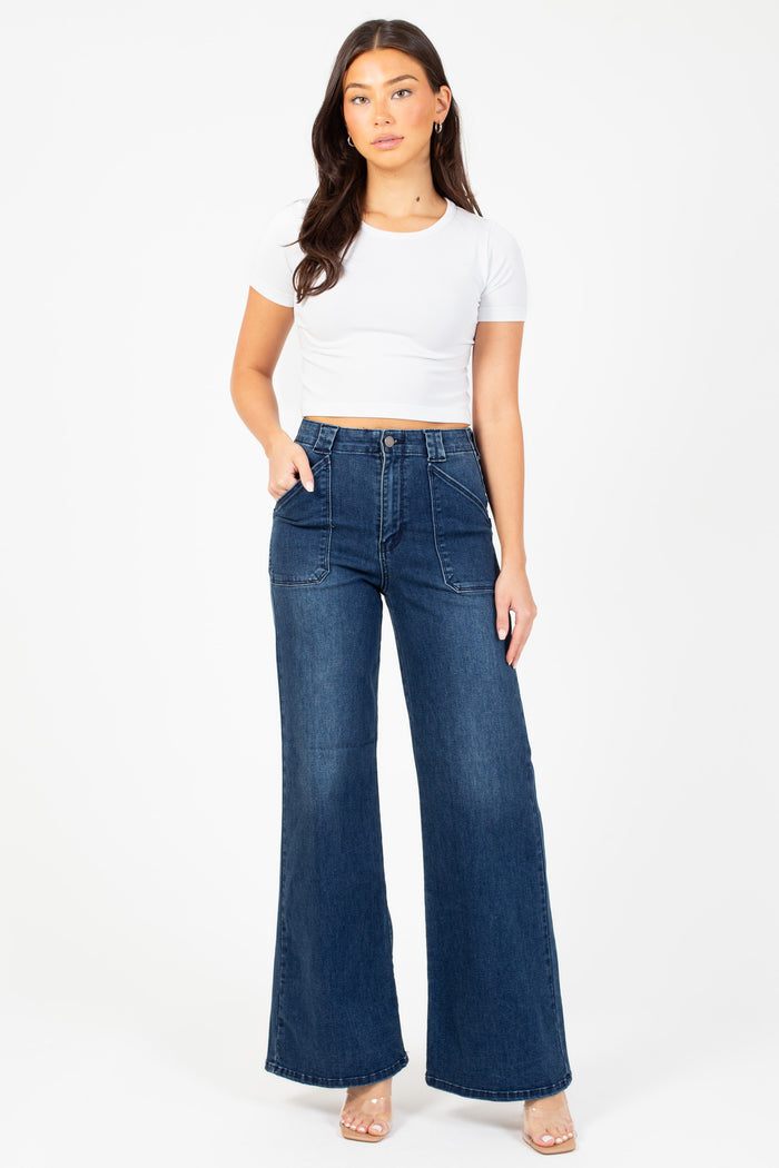 Just Black Denim Flare Jeans - honey