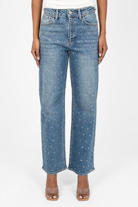 Just Black Denim® Vintage Straight Rhinestone Jean