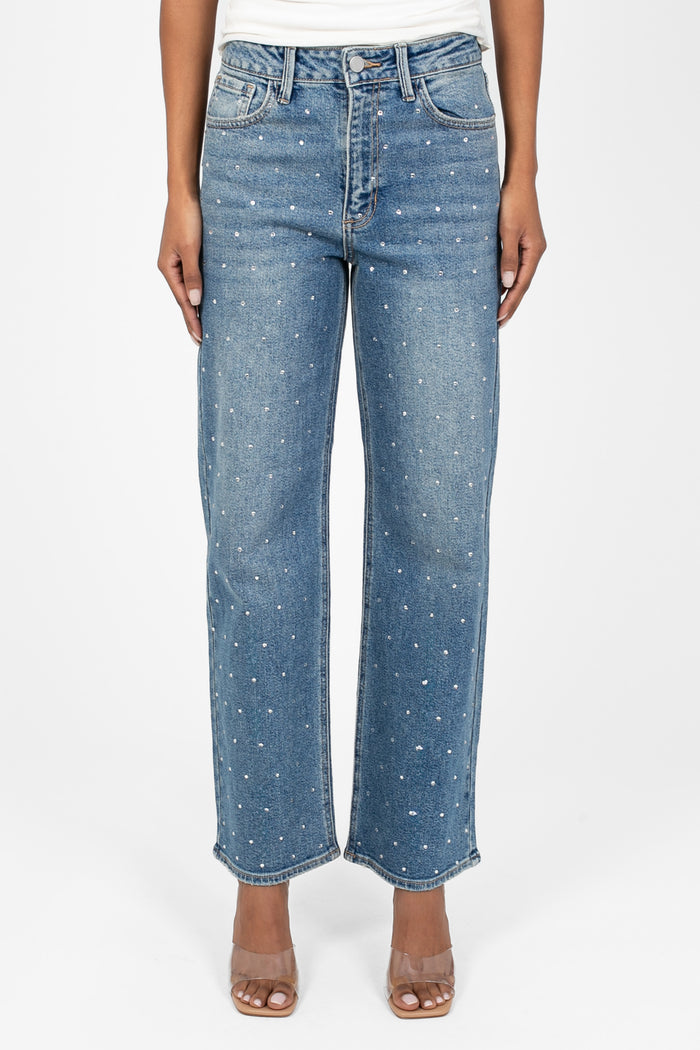 Just Black Denim® Vintage Straight Rhinestone Jean