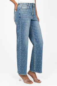 Just Black Denim® Vintage Straight Rhinestone Jean