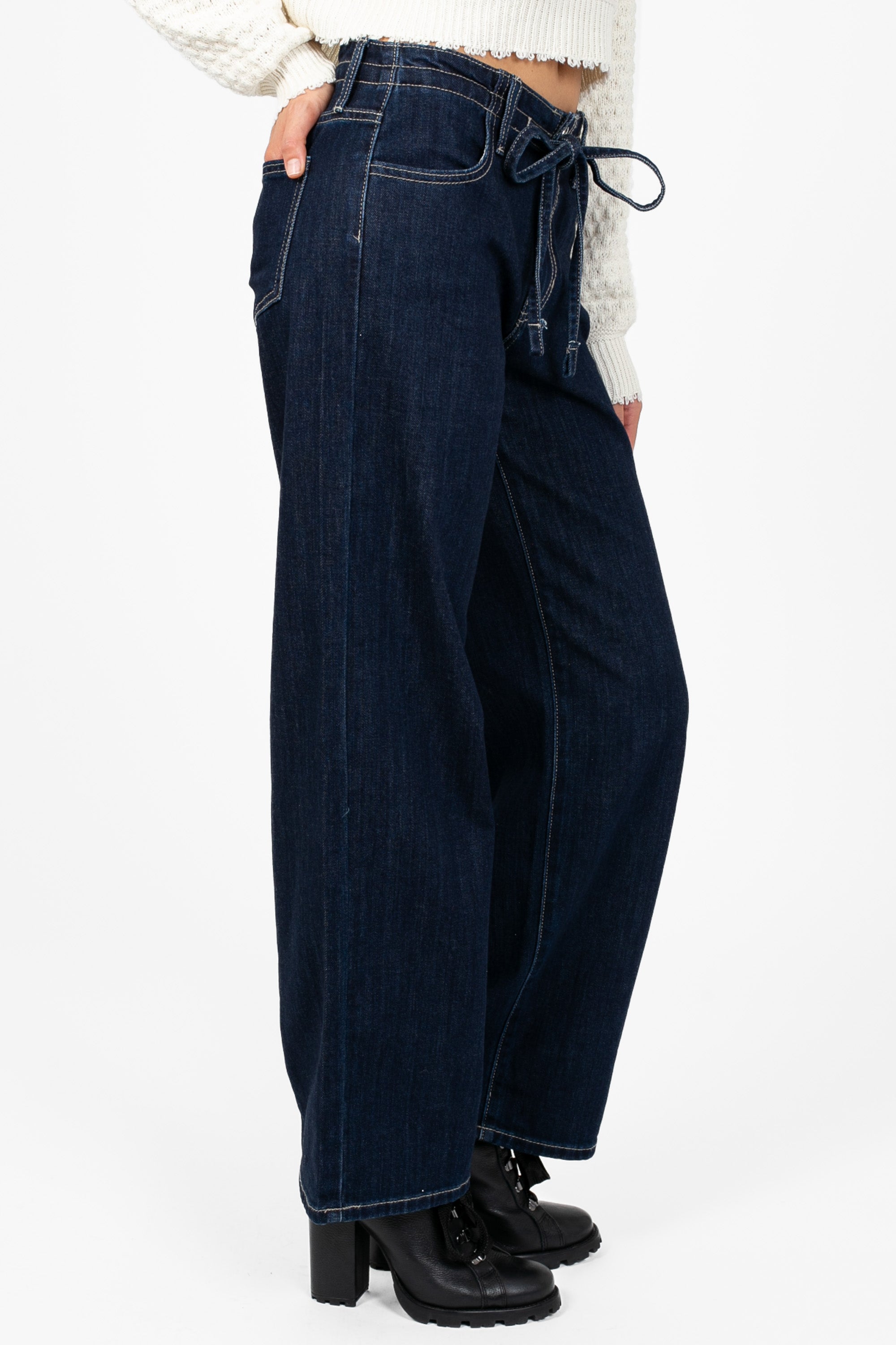 Just Black Denim® Drawstring Wide Leg Jean – honey