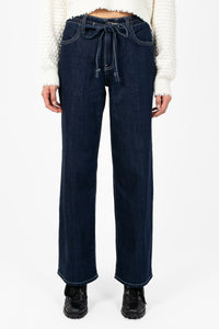 Just Black Denim® Drawstring Wide Leg Jean - honey