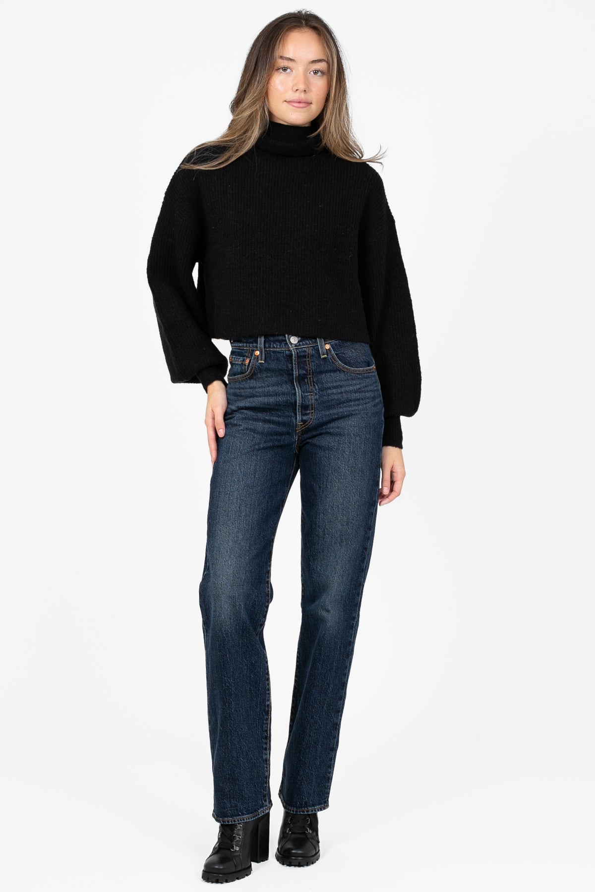 Hilary Knit Turtleneck Sweater - honey