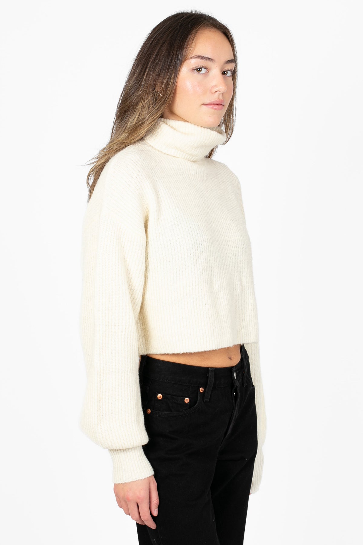Hilary Knit Turtleneck Sweater - honey
