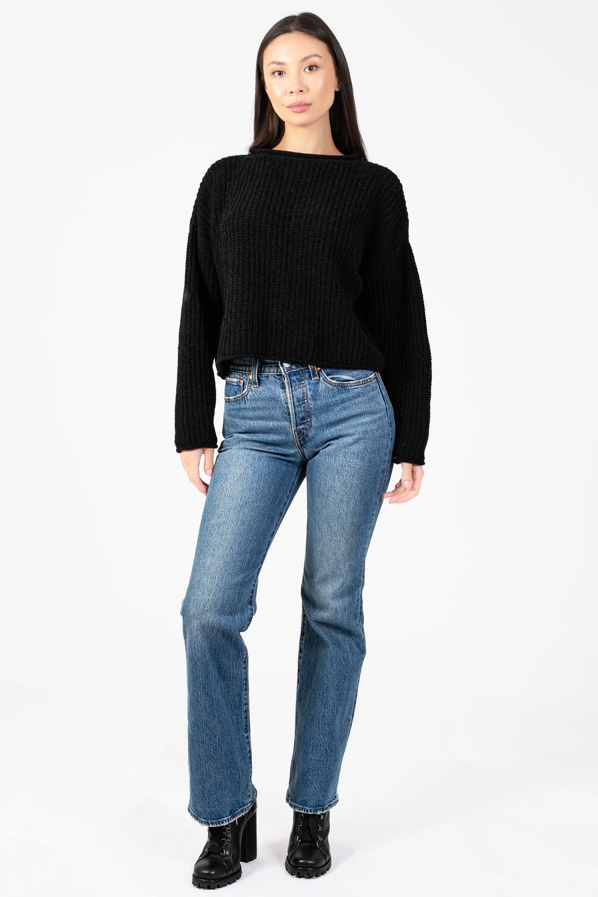 Emara Textured Knit Sweater - honey