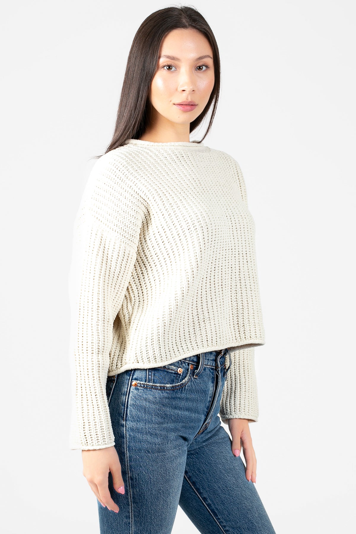 Emara Textured Knit Sweater - honey