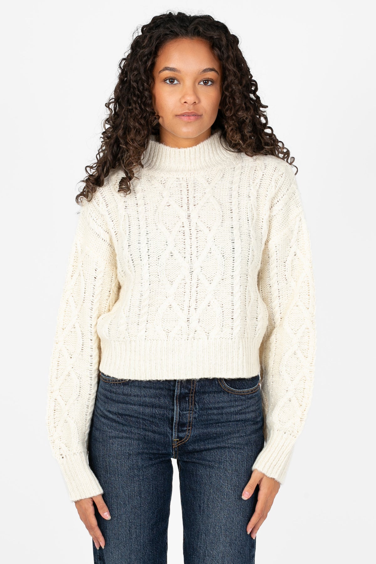Lenora Cable Knit Sweater - honey