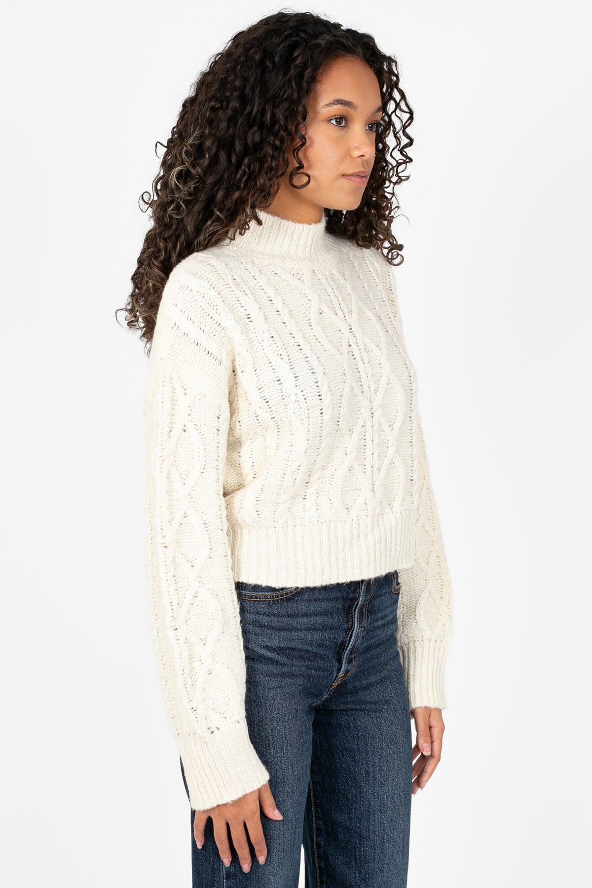 Lenora Cable Knit Sweater - honey