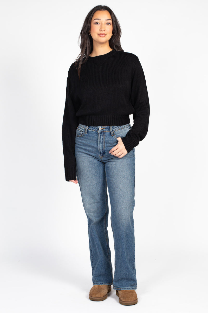 Mila Ribbed Crew Neck Sweater