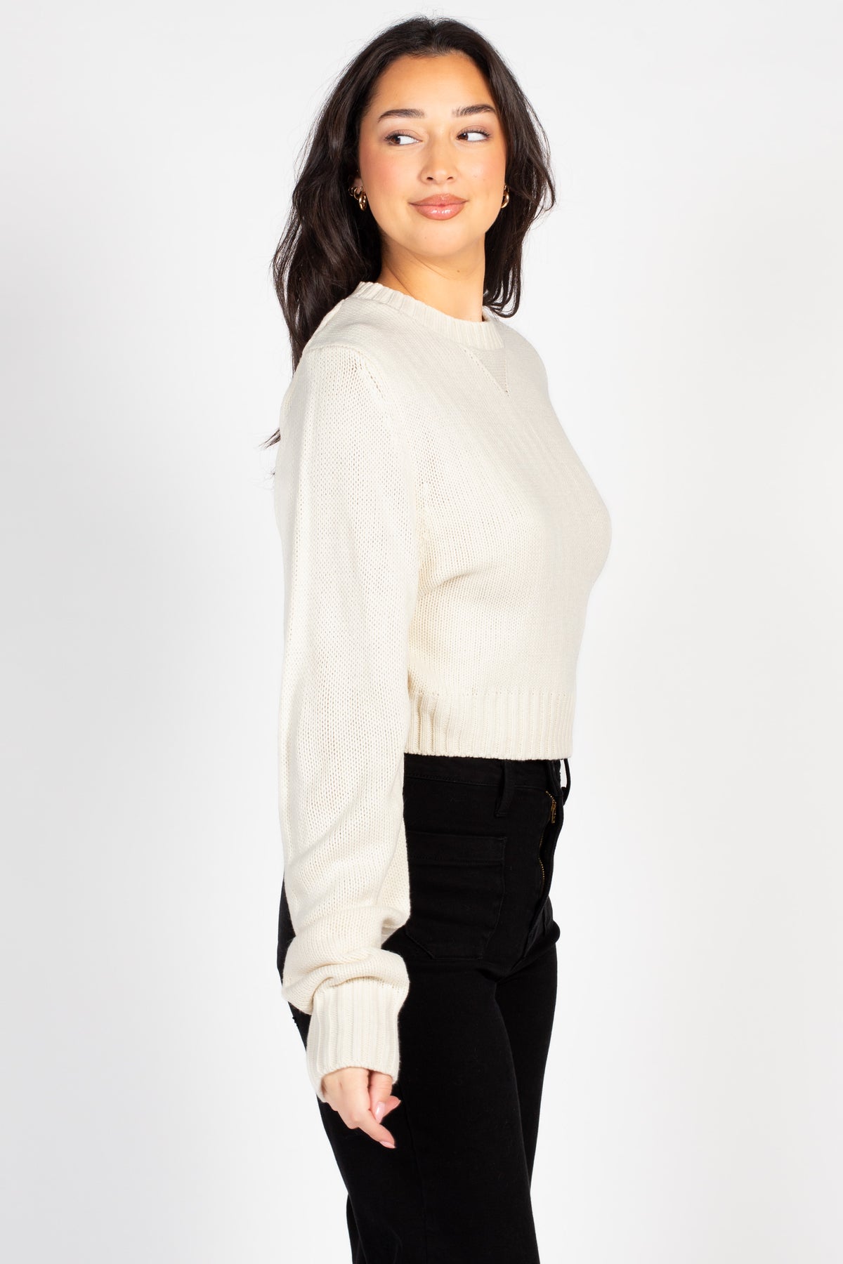 Mila Ribbed Crew Neck Sweater