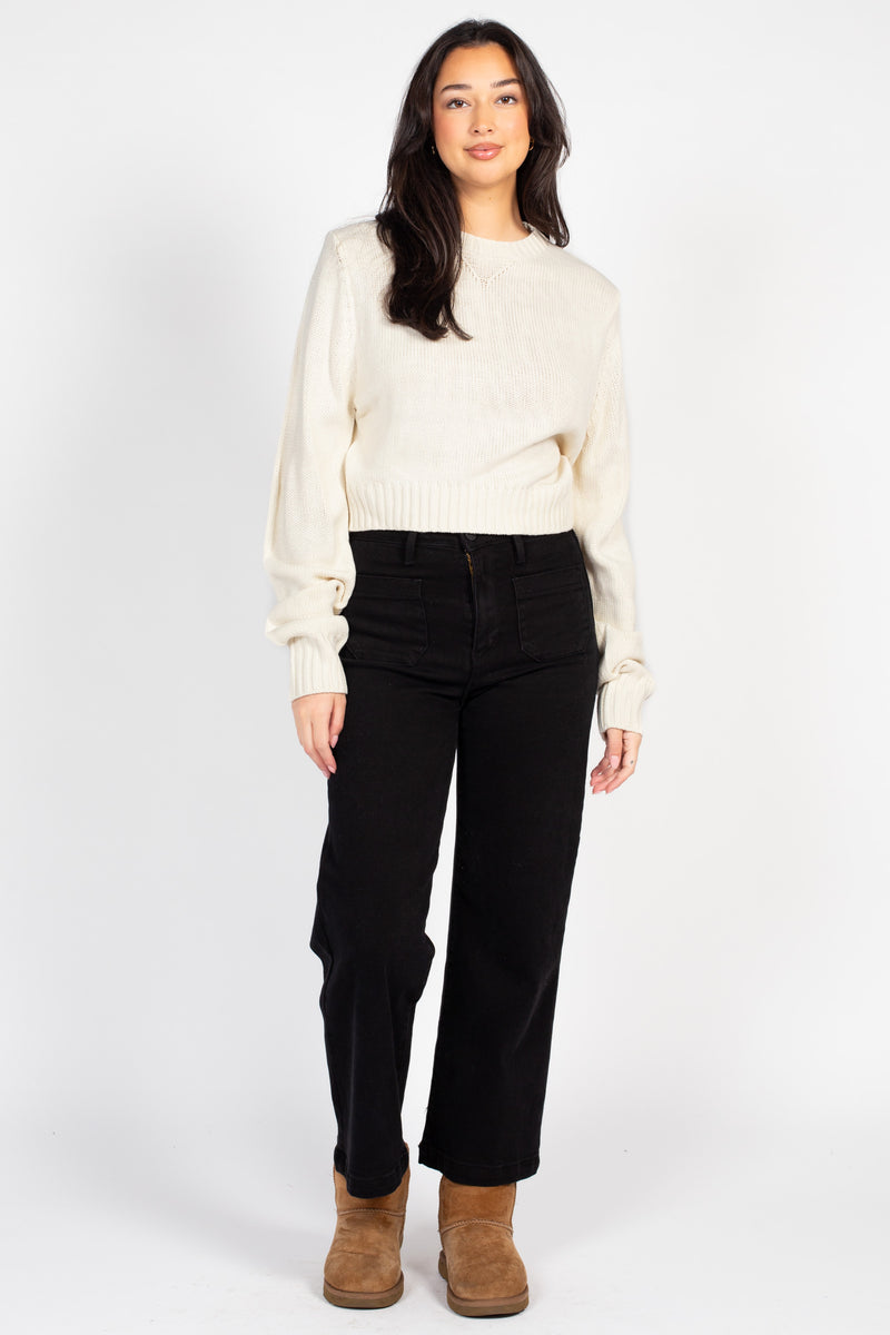 Mila Ribbed Crew Neck Sweater