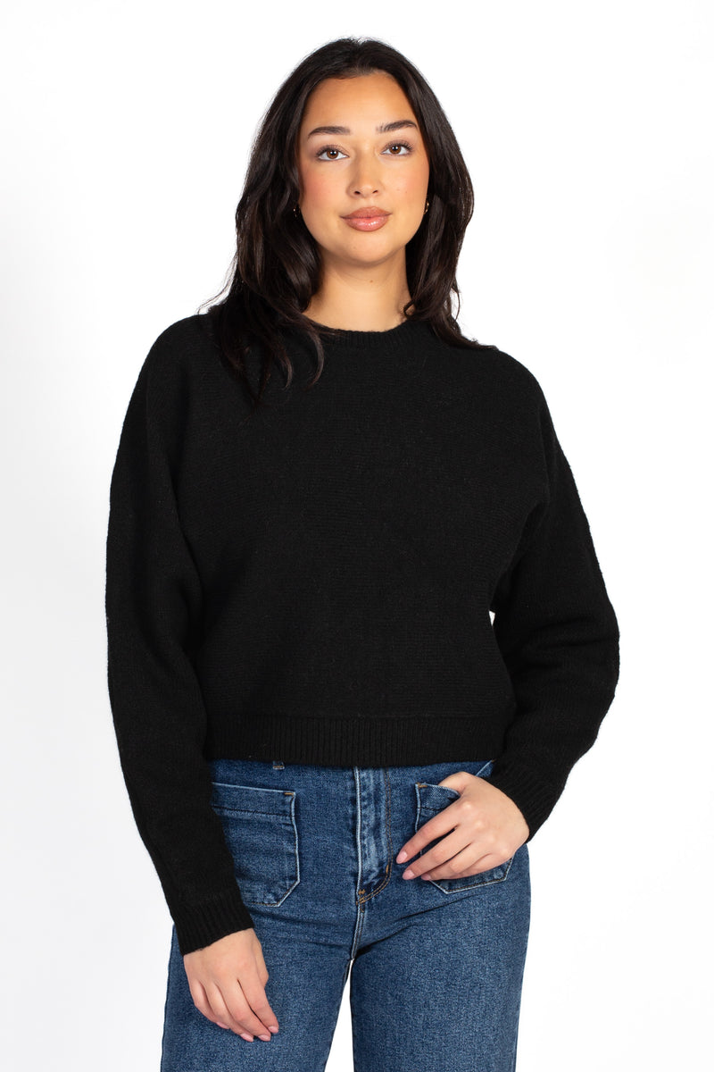 Rosy Cropped Knit Sweater