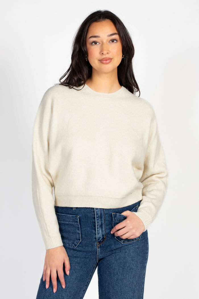 Rosy Cropped Knit Sweater