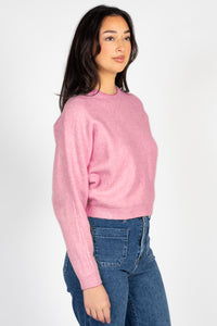 Rosy Cropped Knit Sweater