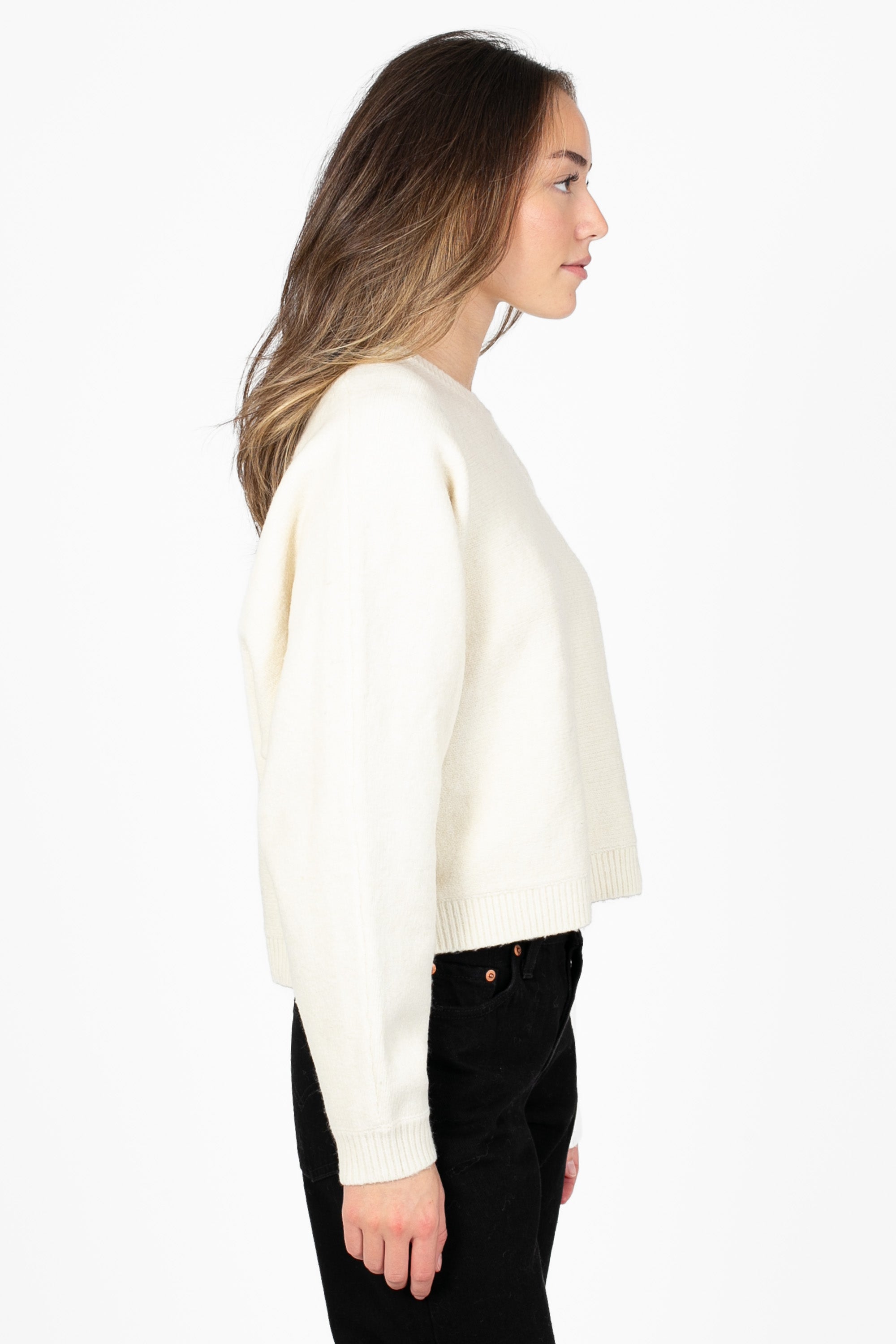 Rosy Cropped Knit Sweater