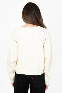 Rosy Cropped Knit Sweater - honey